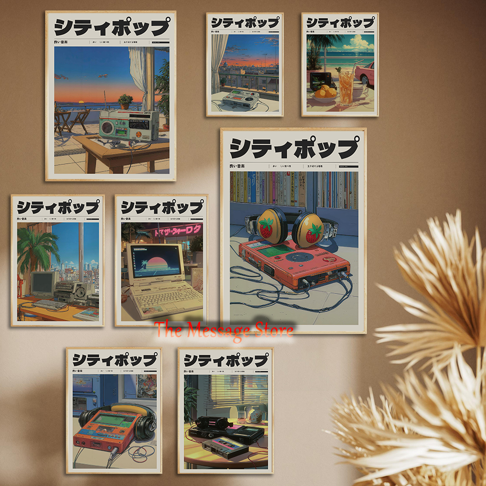 Japanese Lifestyle Anime - Retro Computer Radio MP3 Television Y2k