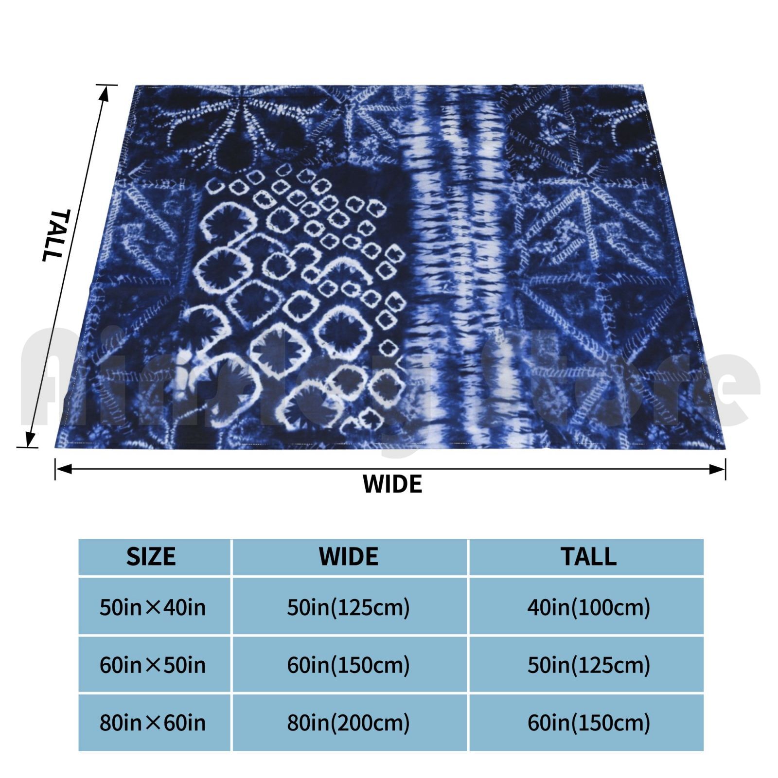 Blanket Deep Sea Blue Shibori  – обзор и цена Shibori Tie Dye