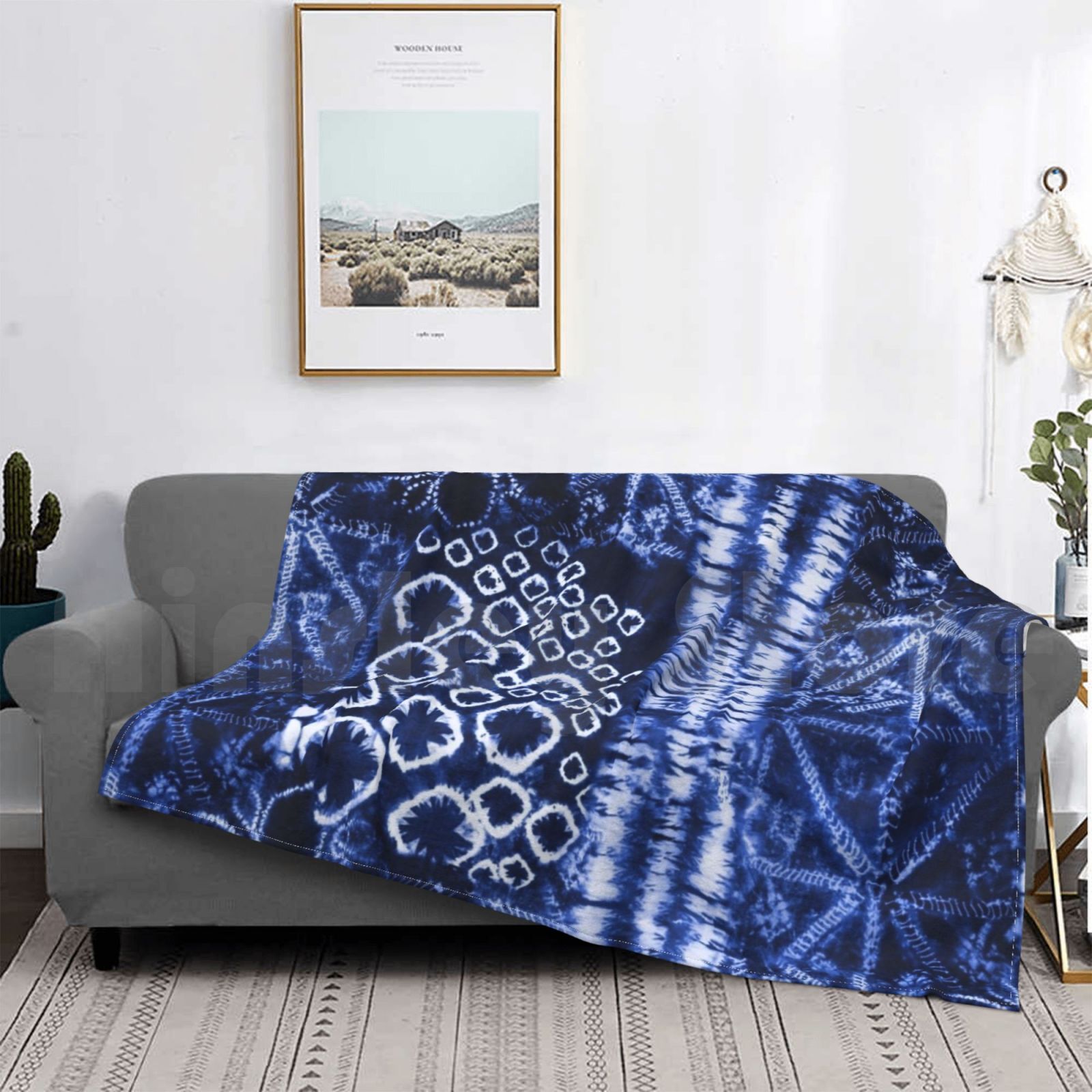 Blanket Deep Sea Blue Shibori  – обзор и цена Shibori Tie Dye