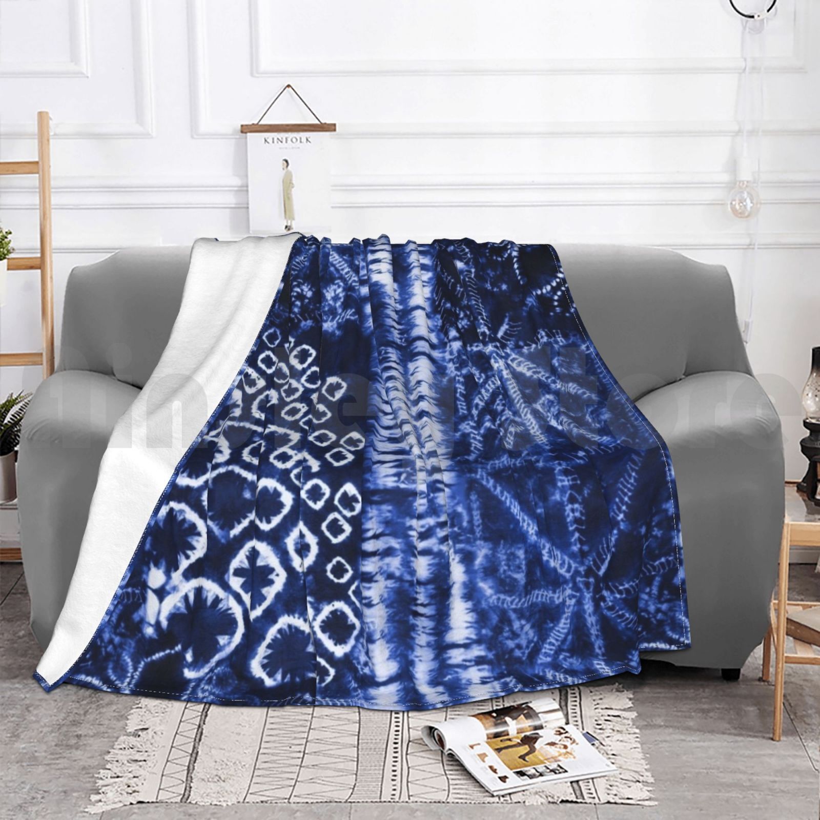 Blanket Deep Sea Blue Shibori  – обзор и цена Shibori Tie Dye