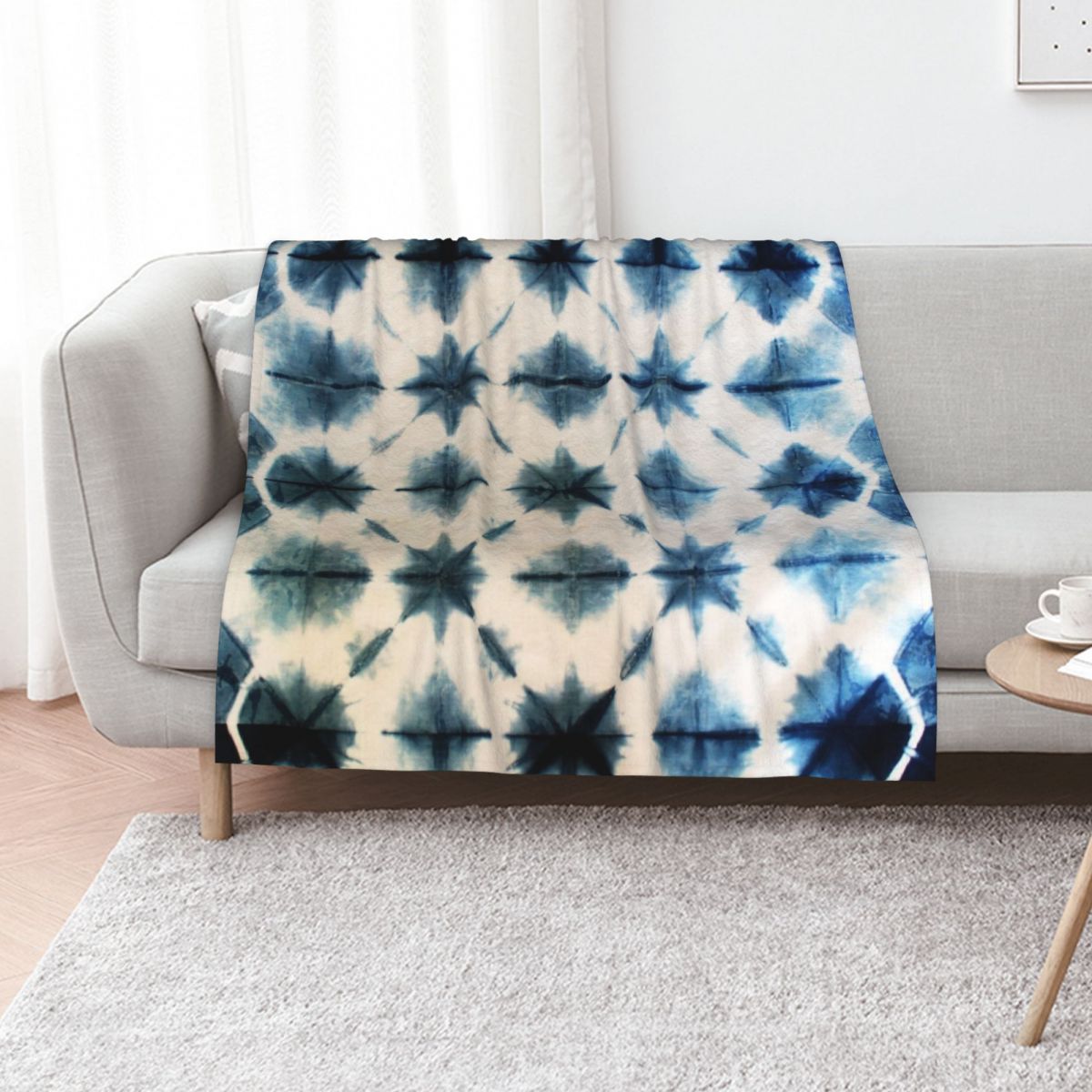 Shibori Tie Dye, Indigo Throw  – обзор и цена Shibori Tie Dye