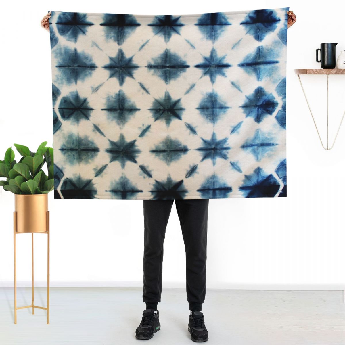 Shibori Tie Dye, Indigo Throw  – обзор и цена Shibori Tie Dye